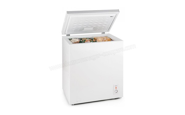 KLARSTEIN Iceblokk 145 Blanc - Vue 3/4 gauche avec porte ouverte