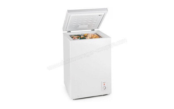 KLARSTEIN Iceblokk 100 Blanc - Vue 3/4 gauche avec porte ouverte