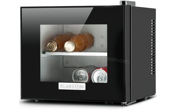 KLARSTEIN Frosty 10 L Noir Porte Vitr&eacute;e - Vue 3/4 droite