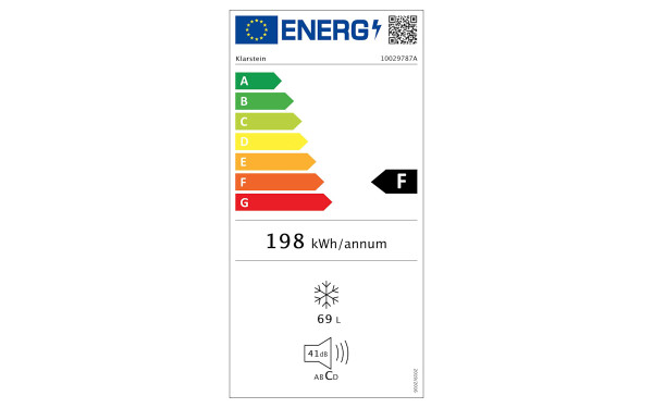 KLARSTEIN Garfield XL Blanc Classe F - &Eacute;tiquette &eacute;nergie v2