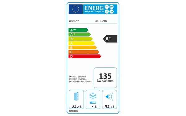 KLARSTEIN Bigboy 335 L Noir - &Eacute;tiquette &eacute;nergie