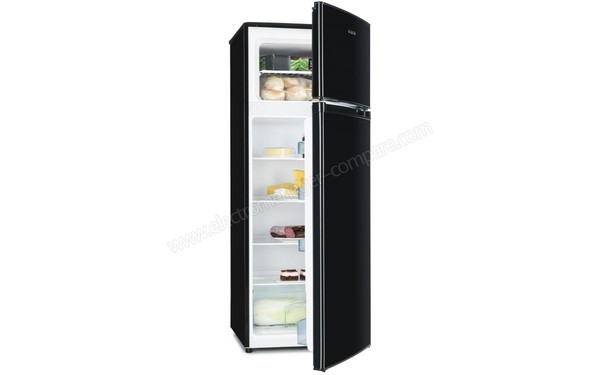KLARSTEIN Height Cool Noir 212 litres - Vue 3/4 gauche porte ouverte