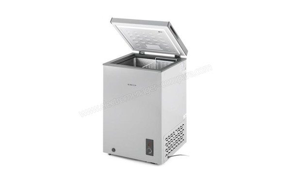 KLARSTEIN Iceblokk 100 Gris - Vue 3/4 droite avec porte ouverte