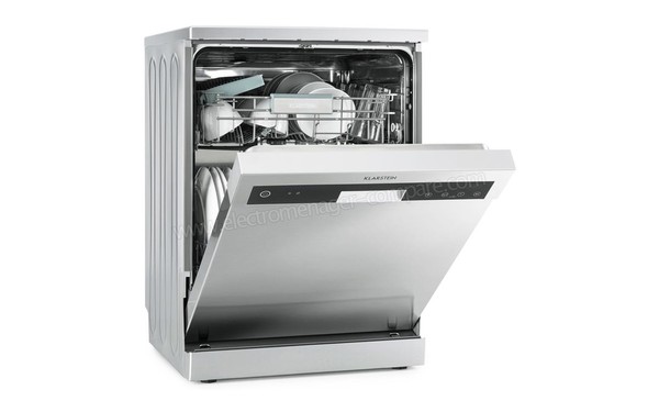 KLARSTEIN Reinfjord Argent - Vue 3/4 gauche porte ouverte