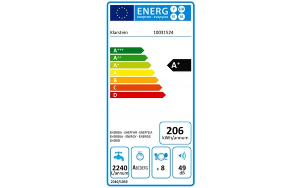 KLARSTEIN Amazonia 8 Argent - &Eacute;tiquette &eacute;nergie