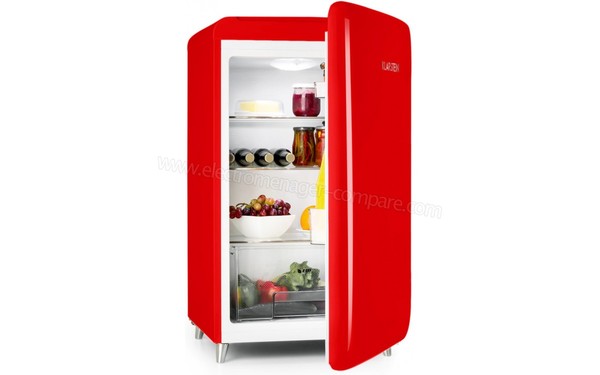 KLARSTEIN PopArt-Bar Rouge - Vue 3/4 gauche porte ouverte