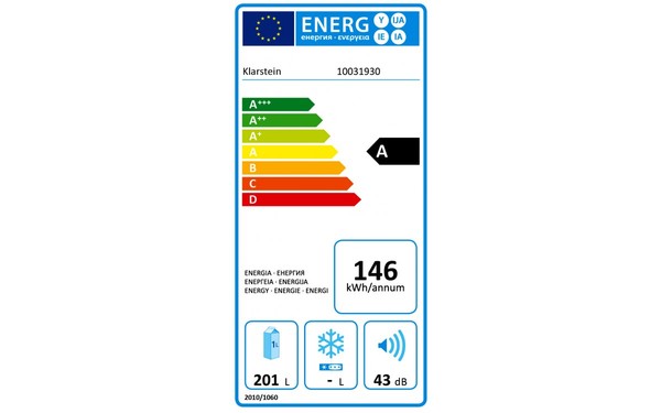 KLARSTEIN Beersafe 5XL - &Eacute;tiquette &eacute;nergie