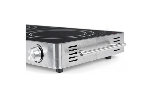 KLARSTEIN VariCook Duo Argent - Zoom sur les bordures (poign&eacute;e, manette)