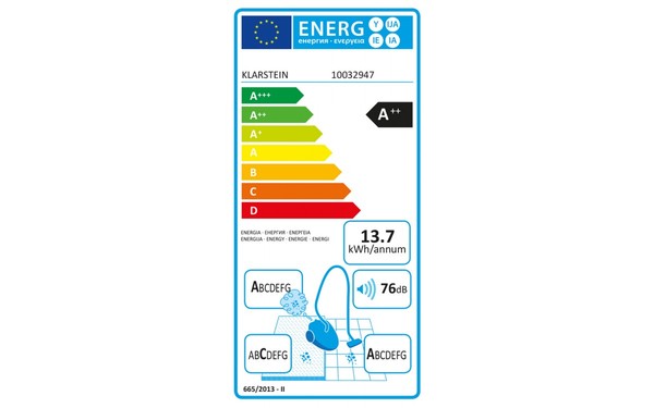 KLARSTEIN Mister Eco Bleu - &Eacute;tiquette &eacute;nergie