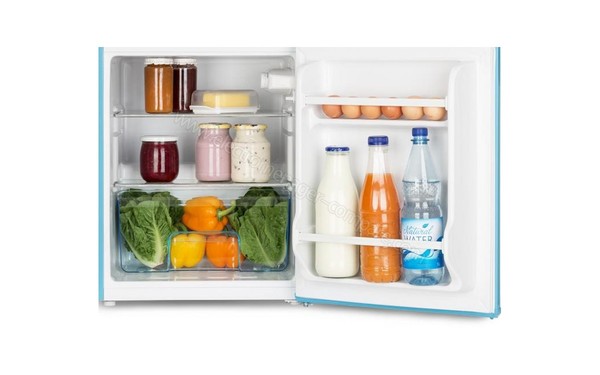 KLARSTEIN Irene Bleu - Vue de l'int&eacute;rieur partie r&eacute;frig&eacute;rateur