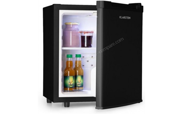 KLARSTEIN Silent Cool Noir - Vue 3/4 gauche avec porte ouverte