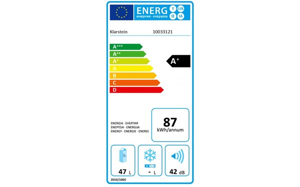 KLARSTEIN Beersafe L Crystal White - &Eacute;tiquette &eacute;nergie