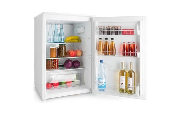 KLARSTEIN Springfield Eco Blanc - Vue 3/4 gauche avec porte ouverte