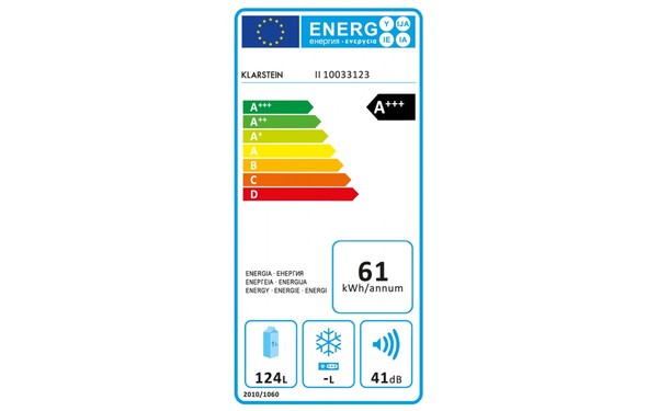 KLARSTEIN Springfield Eco Blanc - &Eacute;tiquette &eacute;nergie