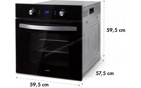 KLARSTEIN Gusteau noir - Vue avec les dimensions