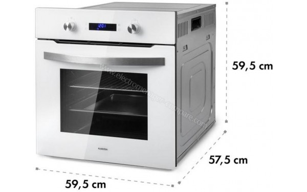 KLARSTEIN Gusteau blanc - Vue 3/4 droite avec dimension