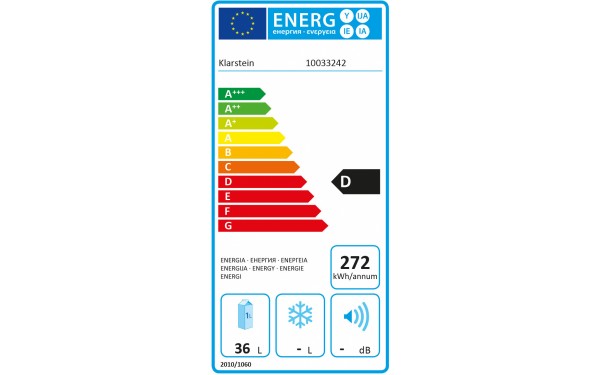 KLARSTEIN Nagano S Argent - &Eacute;tiquette &eacute;nergie