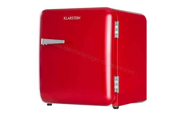 KLARSTEIN Audrey Mini 48 L Rouge Classe F - Vue 3/4 droite