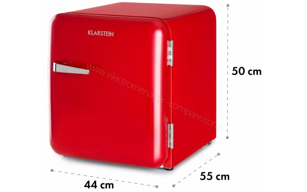 KLARSTEIN Audrey Mini 48 L Rouge Classe A+ - Dimensions