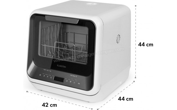 KLARSTEIN Amazonia Mini Noir et Blanc - Vue 3/4 droite avec les dimensions