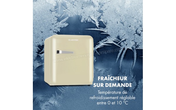 KLARSTEIN Audrey Mini 48 L Cr&egrave;me Classe A+ - Vue 3/4 gauche