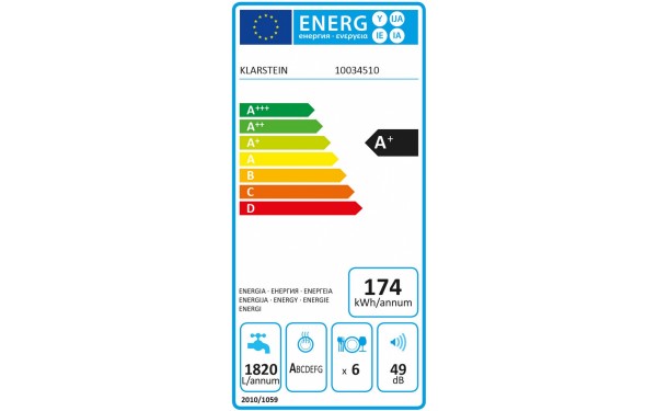 KLARSTEIN Azuria Blanc - &Eacute;tiquette &eacute;nergie