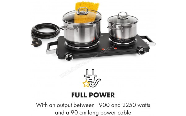 KLARSTEIN Cookorama noir - Mise en situation avec c&acirc;ble d'alimentation