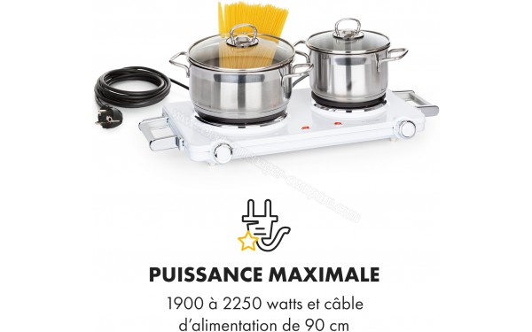 KLARSTEIN Cookorama blanc - Mise en situation avec c&acirc;ble d'alimentation