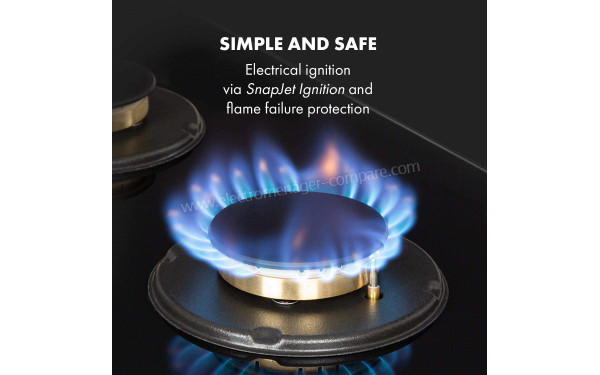 KLARSTEIN Goldflame 4 Noir - Allumage &agrave; une main SnapJet Ignition