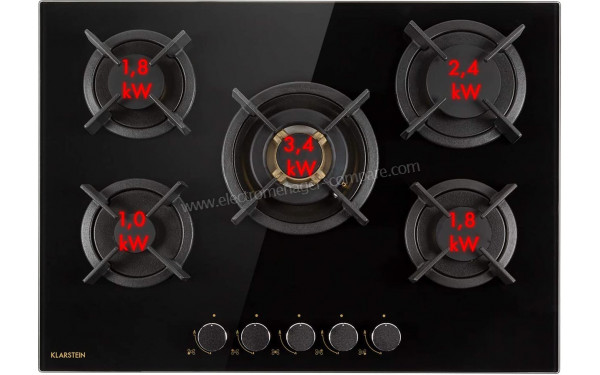 KLARSTEIN Goldflame 5 Noir - Puissance des foyers