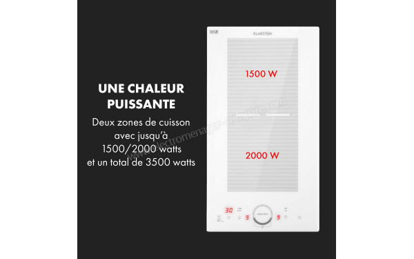 KLARSTEIN Delicatessa Slim Blanc - Zoom sur les foyers &agrave; induction
