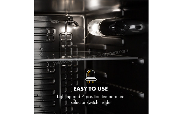 KLARSTEIN Obsidian 91 L Noir Classe A+ - Eclairage int&eacute;gr&eacute;