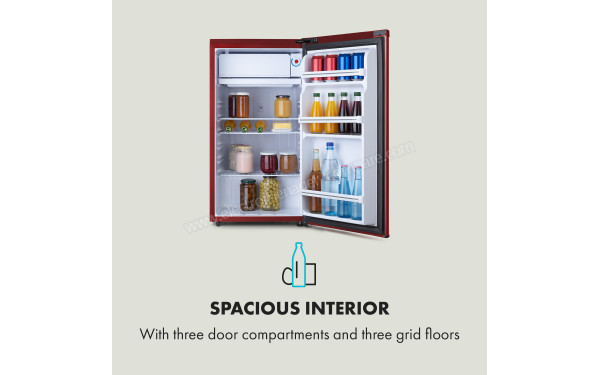 KLARSTEIN Yummy 90 L Rouge - Vue de l'int&eacute;rieur