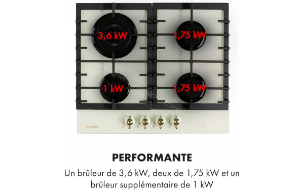 KLARSTEIN Victoria Ivoire - Vue sur les foyers &agrave; gaz