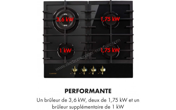 KLARSTEIN Victoria Noir - Vue des foyers &agrave; gaz