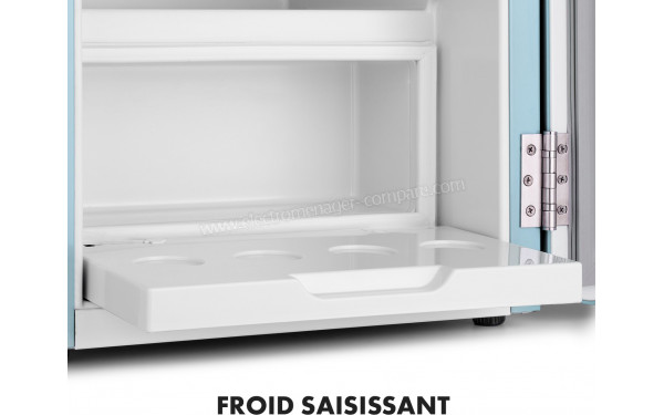 KLARSTEIN Audrey Mini 2 en 1 Bleu - Vue de l'int&eacute;rieur partie cong&eacute;lateur