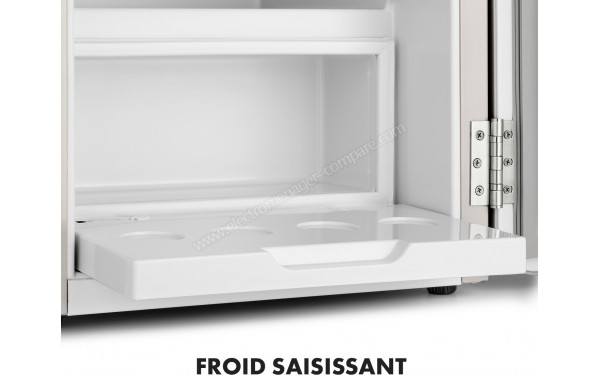 KLARSTEIN Audrey Mini 2 en 1 Cr&egrave;me - Vue de l'int&eacute;rieur partie cong&eacute;lateur