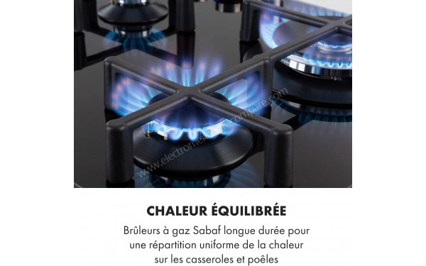 KLARSTEIN Illuminosa 4 Noir - Zoom sur les foyers &agrave; gaz