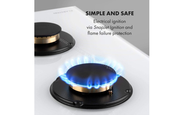 KLARSTEIN Goldflame 4 Blanc - Zoom sur les foyers &agrave; gaz