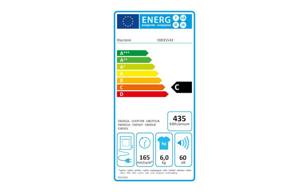 KLARSTEIN EZ Dry Blanc - &Eacute;tiquette &eacute;nergie