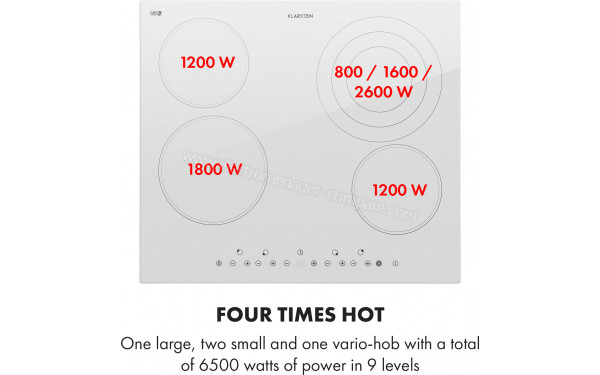 KLARSTEIN Virtuosa 6500W Blanc - Zoom sur les foyers radiants