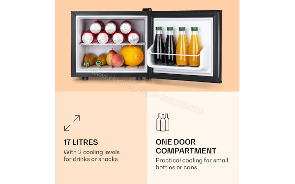 KLARSTEIN Minibar Cachette Noir 2021 - Vue de l'int&eacute;rieur