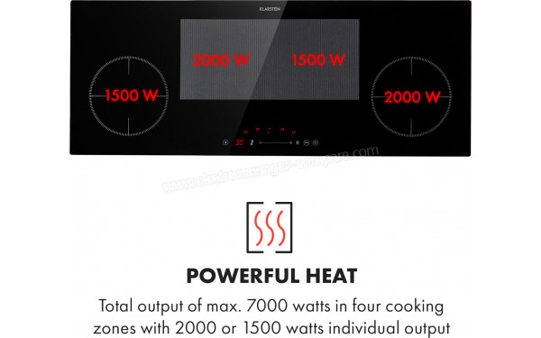 KLARSTEIN Delicatessa 90 Slim - Zoom sur les foyers &agrave; induction