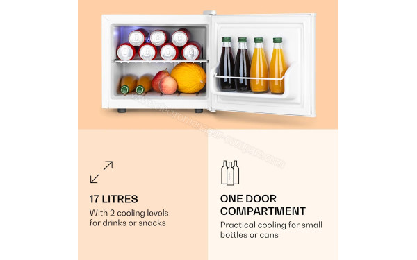 KLARSTEIN Minibar Cachette Blanc 2021 - Vue de l'int&eacute;rieur