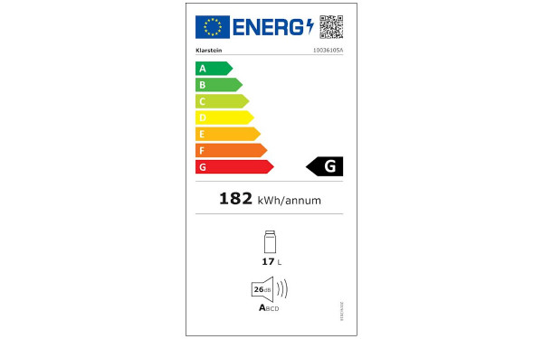 KLARSTEIN Minibar Cachette Argent 2021 - &Eacute;tiquette &eacute;nergie v2