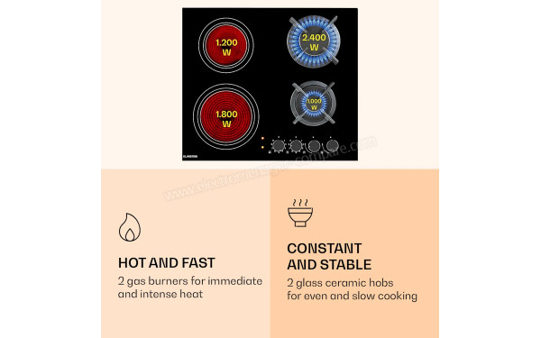 KLARSTEIN MultiChef 4 Kombi Noir - Zoom sur les foyers