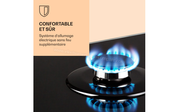KLARSTEIN Victoria Domino Noir - Zoom sur le foyer &agrave; gaz