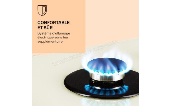 KLARSTEIN Victoria Domino Ivoire - Zoom sur le foyer &agrave; gaz