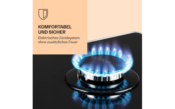 KLARSTEIN Victoria 5 Noir - Zoom sur le foyer &agrave; gaz