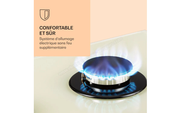 KLARSTEIN Victoria 5 Ivoire - Zoom sur le foyer &agrave; gaz